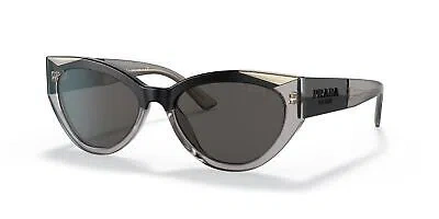 Pre-owned Prada Sunglasses Pr03ws 03m5s0 55mm Tranpsarent Grey / Dark Grey Lens In Gray