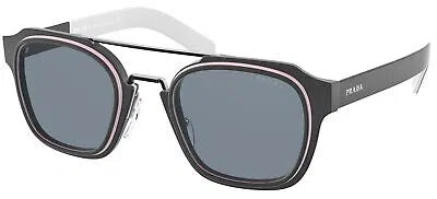 Pre-owned Prada Sunglasses Pr07ws 09m01h 50mm Matte Black / Light Blue Mirror Lens