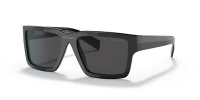 Pre-owned Prada Sunglasses Pr10ys 1ab5s0 55mm Black / Dark Grey Lens In Gray