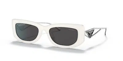 Pre-owned Prada Sunglasses Pr14ys 1425s0 53mm Talc / Dark Grey Lens In Black