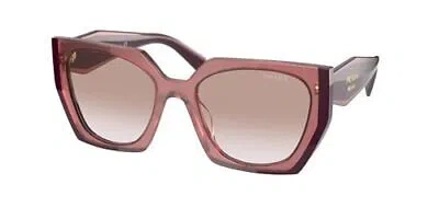 Pre-owned Prada Sunglasses Pr15ws 1221l0 54mm Opal Garnet / Gradient Brown Lens