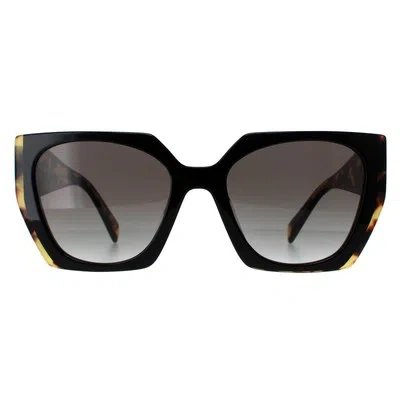 Pre-owned Prada Sunglasses Pr15ws 3890a7 Black And Medium Tortoise Light Gray Gradient