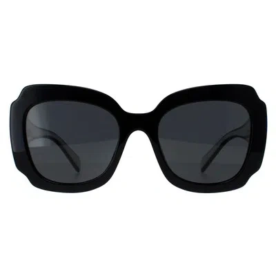 Pre-owned Prada Sunglasses Pr16ys 09q5s0 Black And White Dark Gray