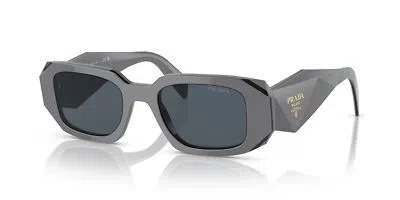 Pre-owned Prada Sunglasses Pr17ws 11n09t 49mm Marble Black / Dark Grey Lens In Gray