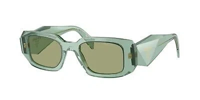 Pre-owned Prada Sunglasses Pr17ws 11r10e Transparent Sage / Green Mirror Internal Silver