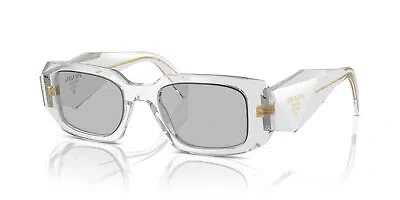 Pre-owned Prada Sunglasses Pr17ws 12r30b 49mm Transparent Grey / Light Grey Lens In Gray