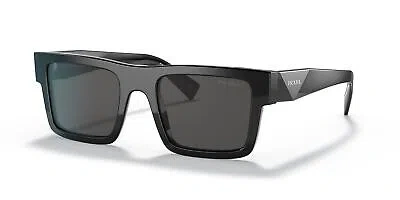 Pre-owned Prada Sunglasses Pr19ws 1ab5s0 52mm Black / Dark Grey Lens In Gray