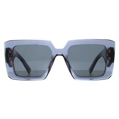 Pre-owned Prada Sunglasses Pr23ys 19o70b Transparent Graphite Dark Grey