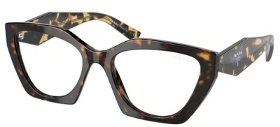 Pre-owned Prada Sunglasses Pr26ys 2au08n 54mm Havana / Clear Blue Light Filter Lens