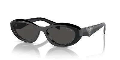 Pre-owned Prada Sunglasses Pr26zs 16k08z 55mm Black / Dark Grey Lens In Gray