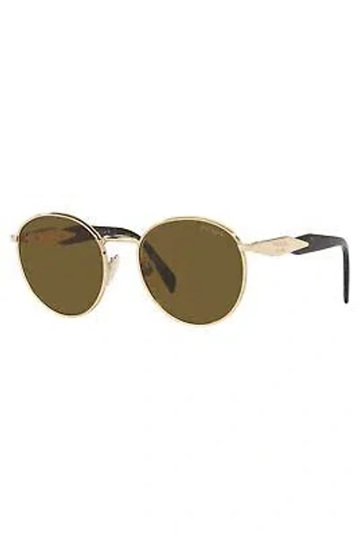 Pre-owned Prada Sunglasses Pr56zs Zvn01t 54mm Pale Gold / Dark Brown Lens