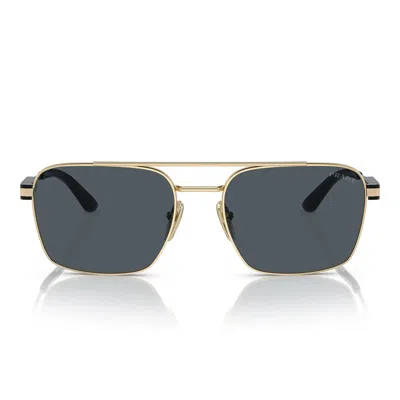 Prada Sunglasses Pr67 Zs Zvn09 T Pale Gold/dark Gray Unisex In Metallic
