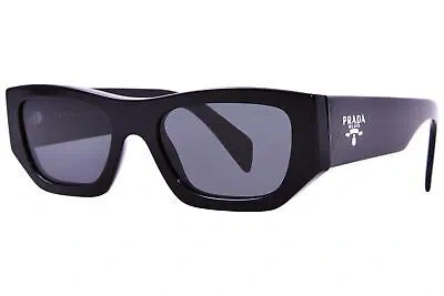 Pre-owned Prada Sunglasses Pra01s 16k08z 53mm Black / Dark Grey Lens In Gray