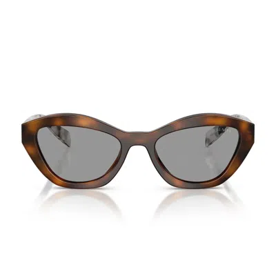Prada Sunglasses Pra02 S 20 D50 Q Juniper Tortoise/gray Unisex In Brown