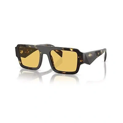 Pre-owned Prada Sunglasses Pra05s 16o10c 53mm Black Malt Tortoise / Yellow Lens