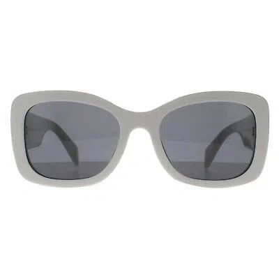 Pre-owned Prada Sunglasses Pra08s 1425s0 Talc Dark Gray In White