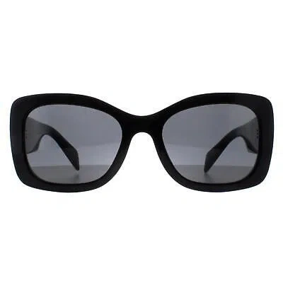 Pre-owned Prada Sunglasses Pra08s 1ab5s0 Black Dark Gray