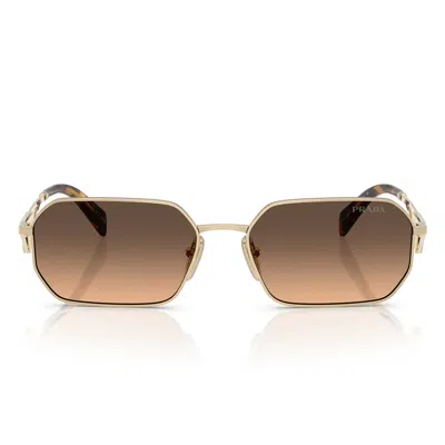 Prada Sunglasses Pra51 S Zvn50 C Gold/brown Gradient Unisex In Yellow