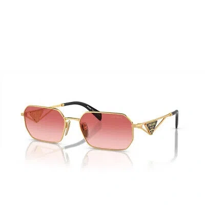 Pre-owned Prada Sunglasses Pra51s 5ak40c 58mm Gold / Pink Gradient Red Lens