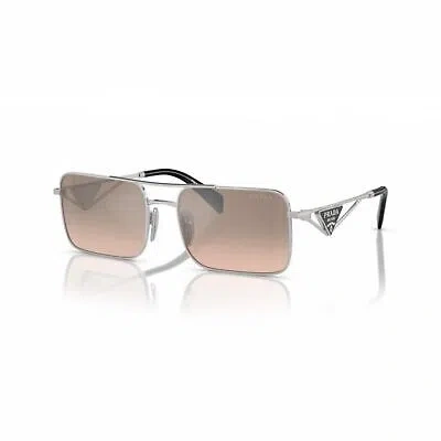 Pre-owned Prada Sunglasses Pra52s 1bc8j1 56mm Silver / Brown Mirror Silver Gradient Lens