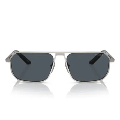 Prada Sunglasses Pra53 S 7 Cq09 T Matte Gunmetal/dark Grey Men In White