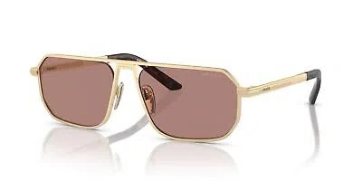 Pre-owned Prada Sunglasses Pra53s Vaf10d 59mm Matte Pale Gold / Light Brown Lens