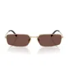 Prada Eyewear Rectangular Frame Sunglasses In Gold