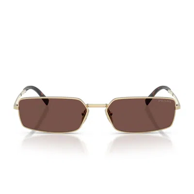 Prada Sunglasses Pra60 S Zvn80 T Pale Gold/chocolate Black Women In Brown