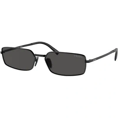 Pre-owned Prada Sunglasses Pra60s 1ab5s0 59mm Black / Dark Grey Lens In Gray