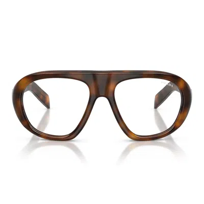 Prada Sunglasses Prc05 S 20 D08 N Juniper Tortoise/transparent With Blue Light Filter Women In Brown