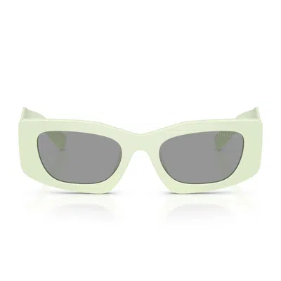 Prada Sunglasses Prd03 Sd 05 K50 Q Matte Mint Green/grey Women In Metallic