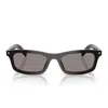 Prada Stripe-detail Rectangle-frame Sunglasses In Black