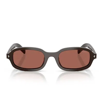 Prada Sunglasses Prd06 S 27 I20 W Cigar/brown Women In Burgundy