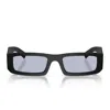 Prada 0pr D09sd Matte Black Rectangular Frame Sunglasses In Black