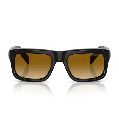 Prada Sunglasses Prd11 S 16 K10 X Black/yellow Gradient Light Brown Men