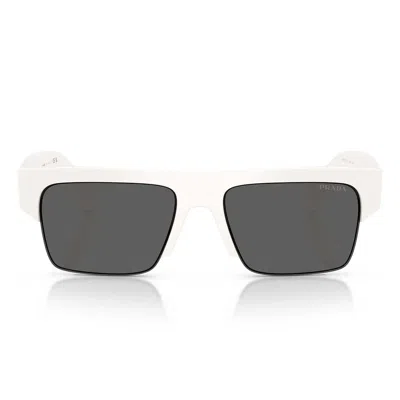 PRADA PRADA SUNGLASSES PRD12 SU 46120 Z WHITE/SLATE ANTI REFLECTIVE MEN