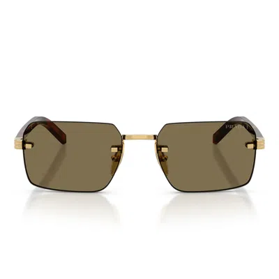 Prada Sunglasses Prd55 S 5 Ak90 F Gold/light Brown Men