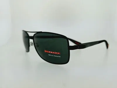 Pre-owned Prada Sunglasses Ps 50os Dg01a1 62mm Rubber Black Frame With Grey Lenses In Gray