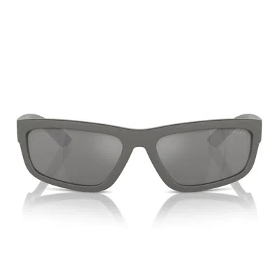 Prada Sunglasses Ps05 Zs 16 X7 W1 Linea Rossa Gray/gray Mirrored Unisex In Black