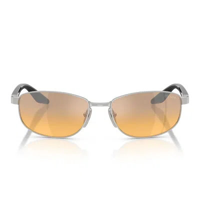 Prada Sunglasses Psb53 S 1 Bc40 Z Red Line Silver/orange Mirrored Men In Brown