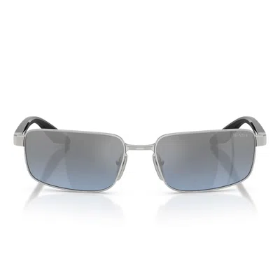 Prada Sunglasses Psb54 S 1 Bc11 A Red Line Silver/blue Mirrored Silver Men In Gray