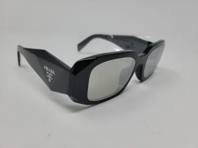 Pre-owned Prada Sunglasses Rectangle Pr 17wsf Black/grey Mirroir Silver New/original Box In Gray