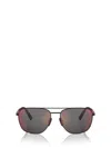 Prada Printed Pilot-frame Sunglasses In Rubbered Black