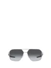 Prada Tinted Logo-print Sunglasses In Silver