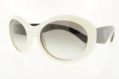 Pre-owned Prada Sunglasses Spr 06qs 7s30a7 51mm White Frame With Gray Gradient Lenses