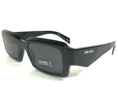 Pre-owned Prada Sunglasses Spr 27z 16k-08z Black Rectangular Frames With Black Lenses