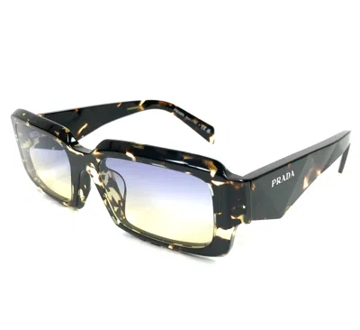 Pre-owned Prada Sunglasses Spr27z-f 16o-50e Black Malt Tortoise Asian Fit Blue Yellow Lens In Multicolor