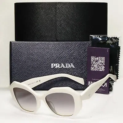 Pre-owned Prada Sunglasses White Symbole Triangle Square Grey Pr16wfs Spr 16w-f 142-130