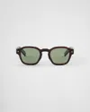 Prada Pra16s 17n20g Tartarugto Polarizzato Sunglasses In Willow Green Lenses