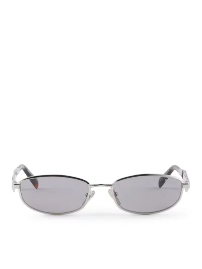Prada Sunglasses With Logo In Metallic
